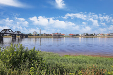 View of the Volga river and the city of Rybinsk