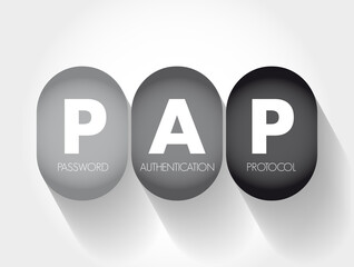 PAP - Password Authentication Protocol acronym, technology concept background