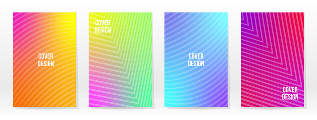 Minimal Poster. Pastel Soft. Rainbow Gradient Set.