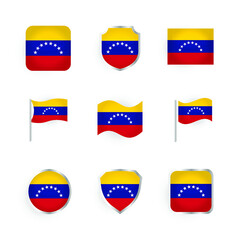 Venezuela Flag Icons Set
