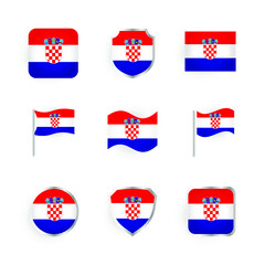 Croatia Flag Icons Set
