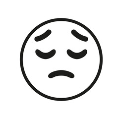Isolated pensive emoji face icon Vector illustration