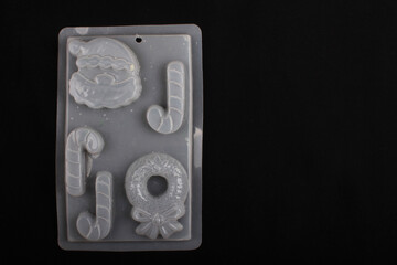 Christmas elements shape white thermoformed plastic mold for chocolate, soap or jelly