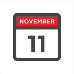 November 11 calendar icon with day and month