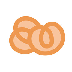 Bagel-shaped cookies on an isolated background. Tea time. Dessert. Design elements. Unhealthy food. Vector.