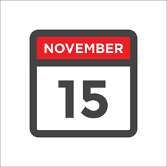 November 15 calendar icon with day and month