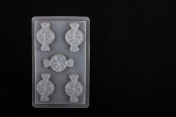 Candy shape white thermoformed plastic mold for chocolate, soap or jelly