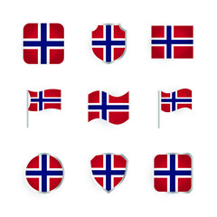 Norway Flag Icons Set