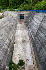 Bolboci Dam located on the Ialomita River, in the Bucegi massif, Romania.