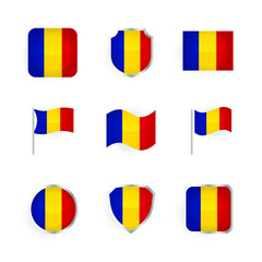 Romania Flag Icons Set