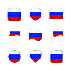 Russia Flag Icons Set