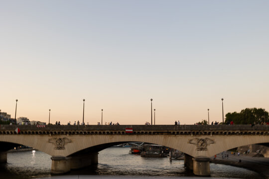 Abstract image of Pont d'Iena, in Paris, at sunset