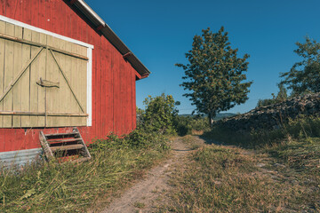 Rural summer road at Toten, Norway.