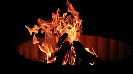 campfire, fire, ognisko, ogień - obrazy, fototapety, plakaty