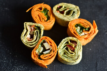 a selection of snack tortilla wraps to go 