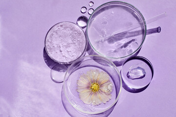 Abstract cosmetic laboratory. Chemical laboratory research. Organic cosmetics