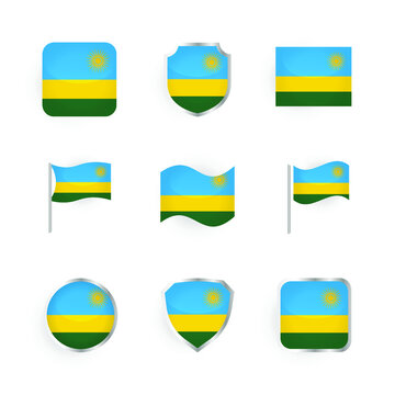 Rwanda Flag Icons Set