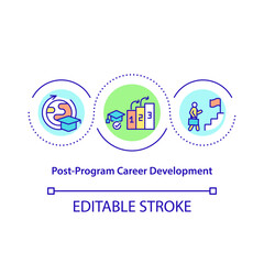 Post-program career development concept icon. Impact on interns professional growth abstract idea thin line illustration. Building skills. Vector isolated outline color drawing. Editable stroke