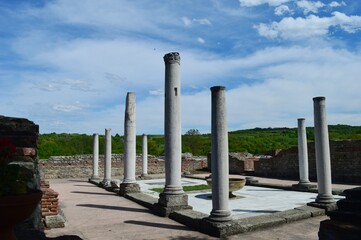 the ruins of the old city and the pillars