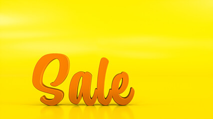 Sale Schriftzug in Orange auf gelben Hintergrund