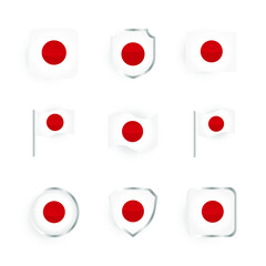 Japan Flag Icons Set