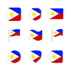 Philippines Flag Icons Set