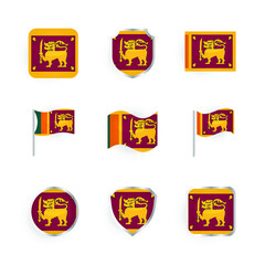 Sri Lanka Flag Icons Set