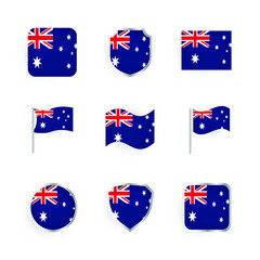 Australia Flag Icons Set