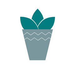 flowerpot icon on a white background, vector illustration