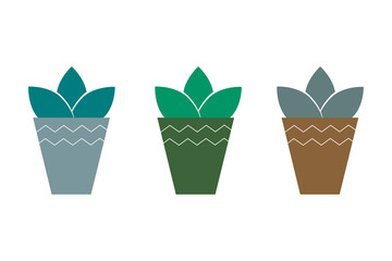 flowerpot icon on a white background, vector illustration