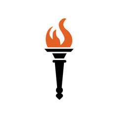 torch icon on a white background, vector illustration
