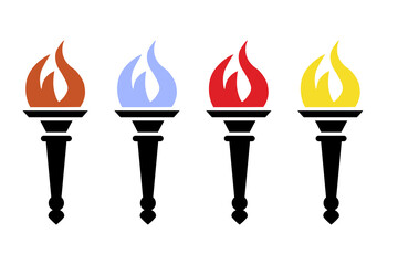 torch icon on a white background, vector illustration
