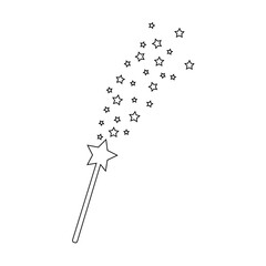 magic wand icon on a white background, vector illustration