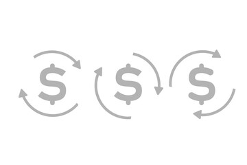 dollar icon on a white background, vector illustration