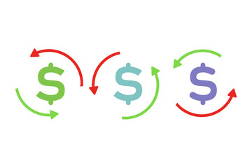 dollar icon on a white background, vector illustration