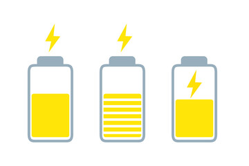 Charge level icon on white background, vector illustration