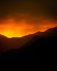Hawaiian Fire Sunset over the Mountains