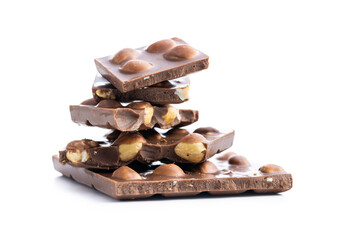 Nutty chocolate with hazelnuts.