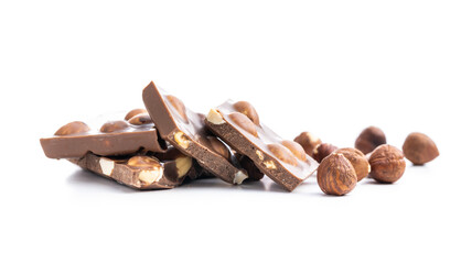 Nutty chocolate with hazelnuts.