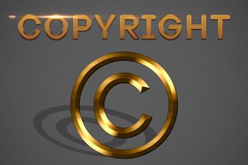 Copyright illustration in gold