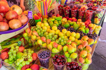 Various fruits for sale, outdoor market. Food