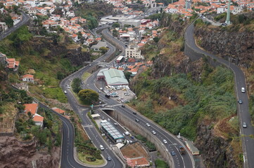 bending road in a city