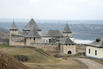 Gloomy view to Khotyn fortress.
