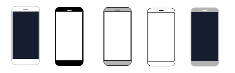 High quality realistic trendy no frame smartphone with blank white screen. Mockup phone for visual ui app demonstration. Vector mobile set device concept. Detailed Mockup Smartphone
