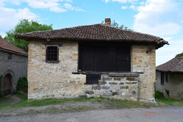 an abandoned old stone house in the village