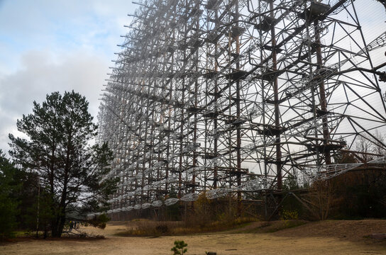 Former military huge duga radar complex near Pripyat in the Chernobyl exclusion zone. Ukraine 