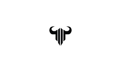 Bull, Cow, Angus, Cattle Head Vector Icon Logo Template
