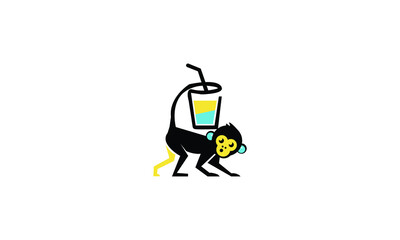 awesome JUICE monkey logo vector illustration
