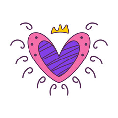 Isolated sketch of a colored heart shape Vector