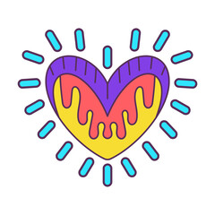 Isolated sketch of a colored heart shape Vector